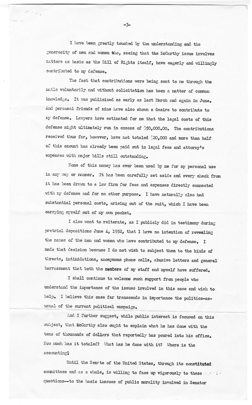 Letter from William Benton to Harry S. Truman, with Attached Statement by Benton