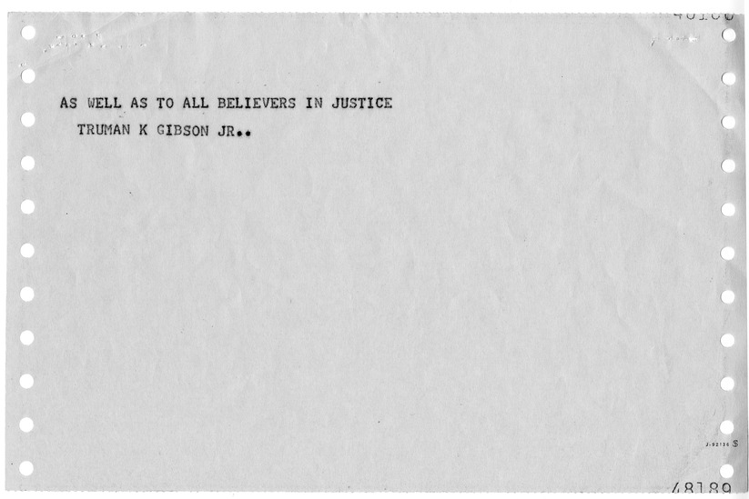 Letter from Truman K. Gibson to President Harry S. Truman, with a Reply from William D. Hassett