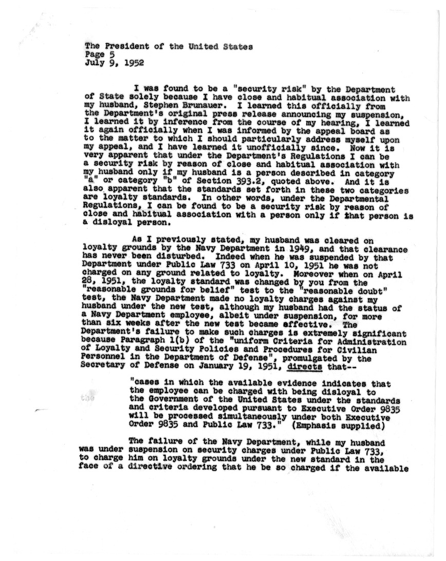 Memorandum from President Harry S. Truman to Secretary of State Dean Acheson, with Related Material