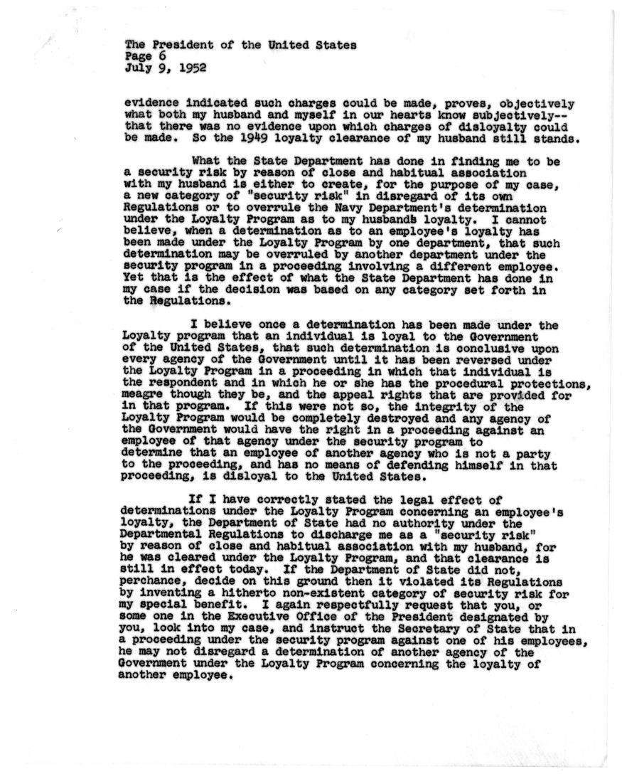 Memorandum from President Harry S. Truman to Secretary of State Dean Acheson, with Related Material