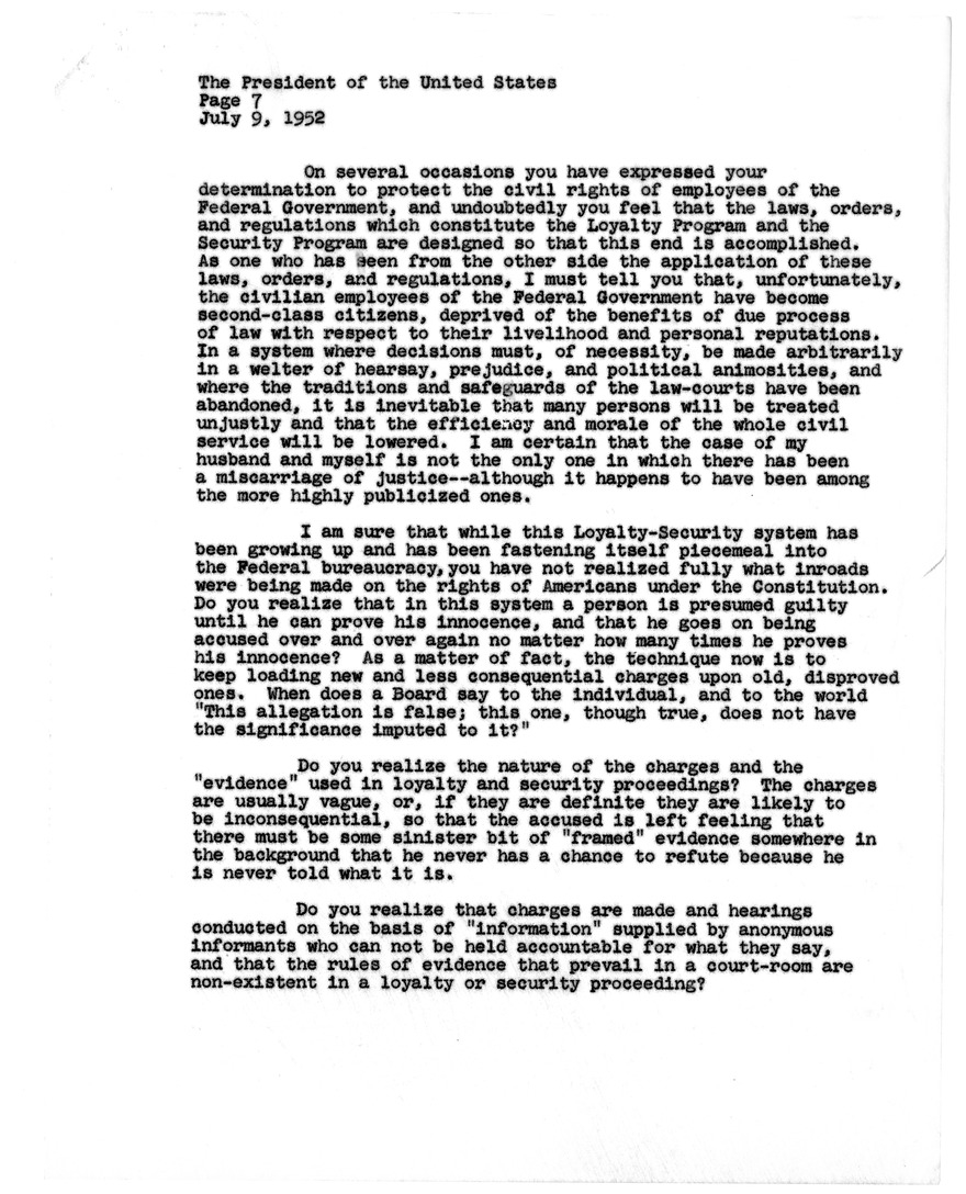 Memorandum from President Harry S. Truman to Secretary of State Dean Acheson, with Related Material