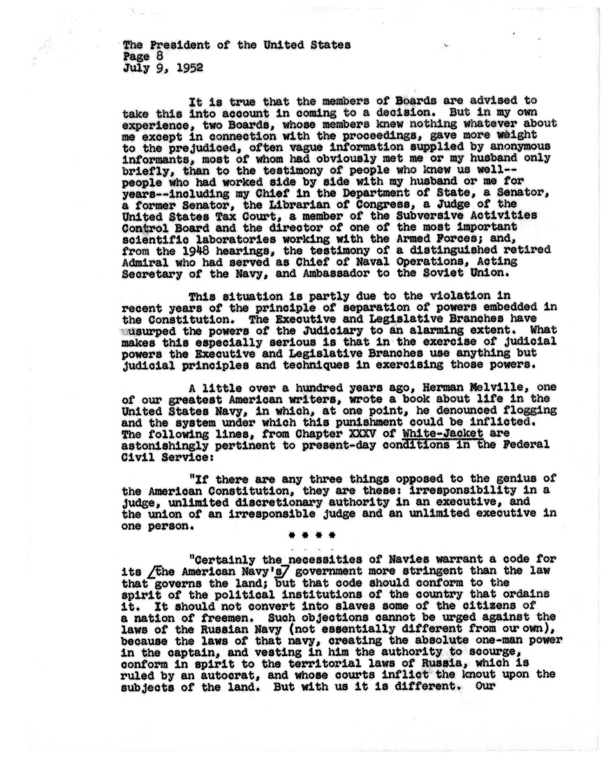 Memorandum from President Harry S. Truman to Secretary of State Dean Acheson, with Related Material