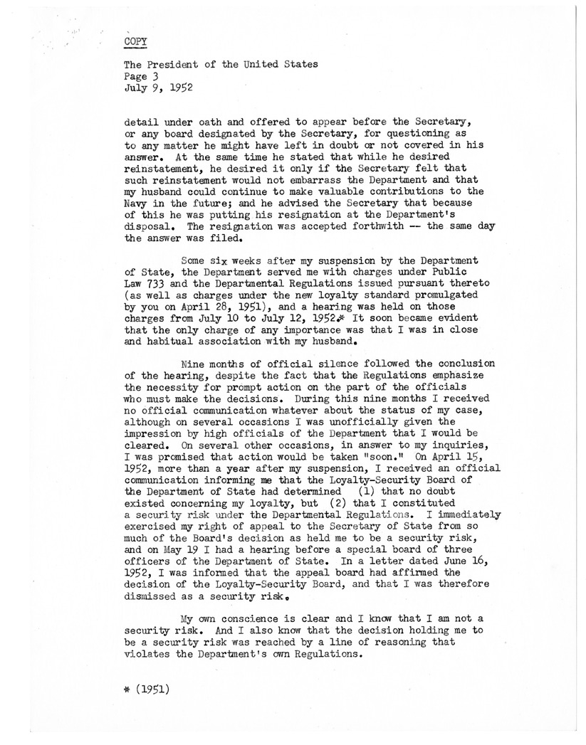 Memorandum from President Harry S. Truman to Secretary of State Dean Acheson, with Related Material