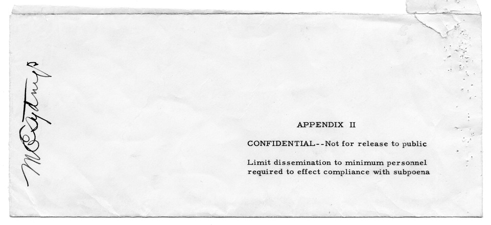 Subpoena, Senator Millard E. Tydings to Secretary of State Dean G. Acheson