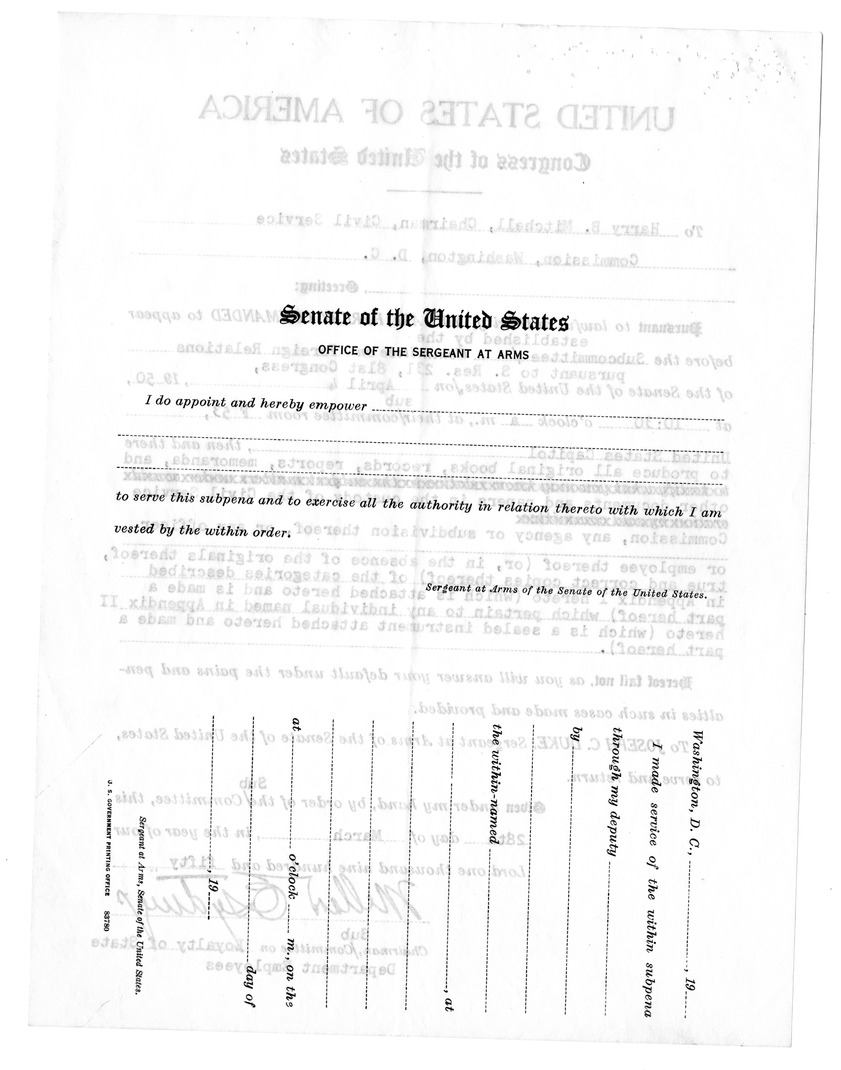 Memorandum from Charles S. Murphy to Harry B. Mitchell, with Attachments