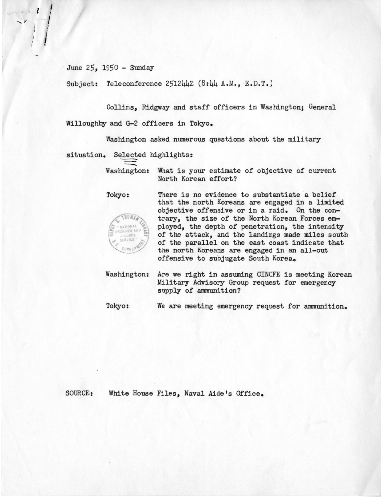 Note Regarding Teleconference