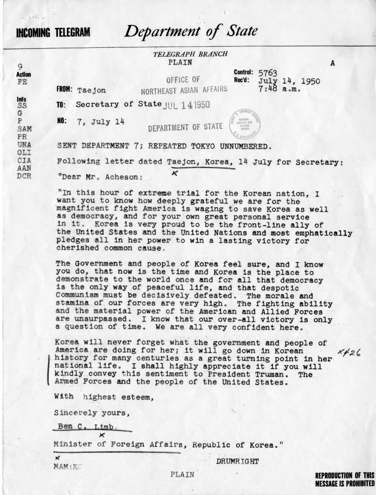 Niles W. Bond to Eben Ayers, With Attached Telegram