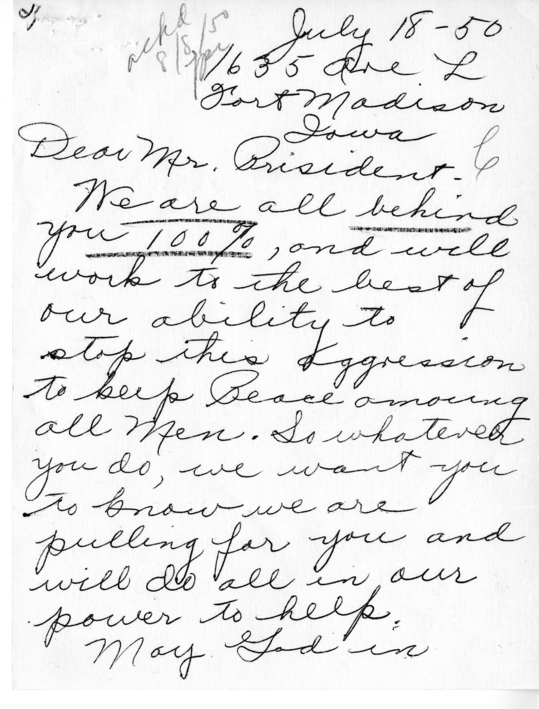 Mr. and Mrs. Gilbert Ward to Harry S. Truman With Reply From William D. Hassett