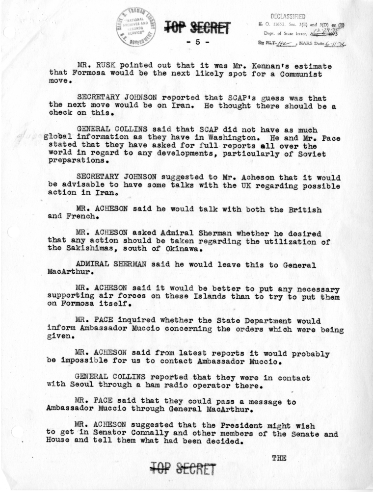 Memorandum of Conversation