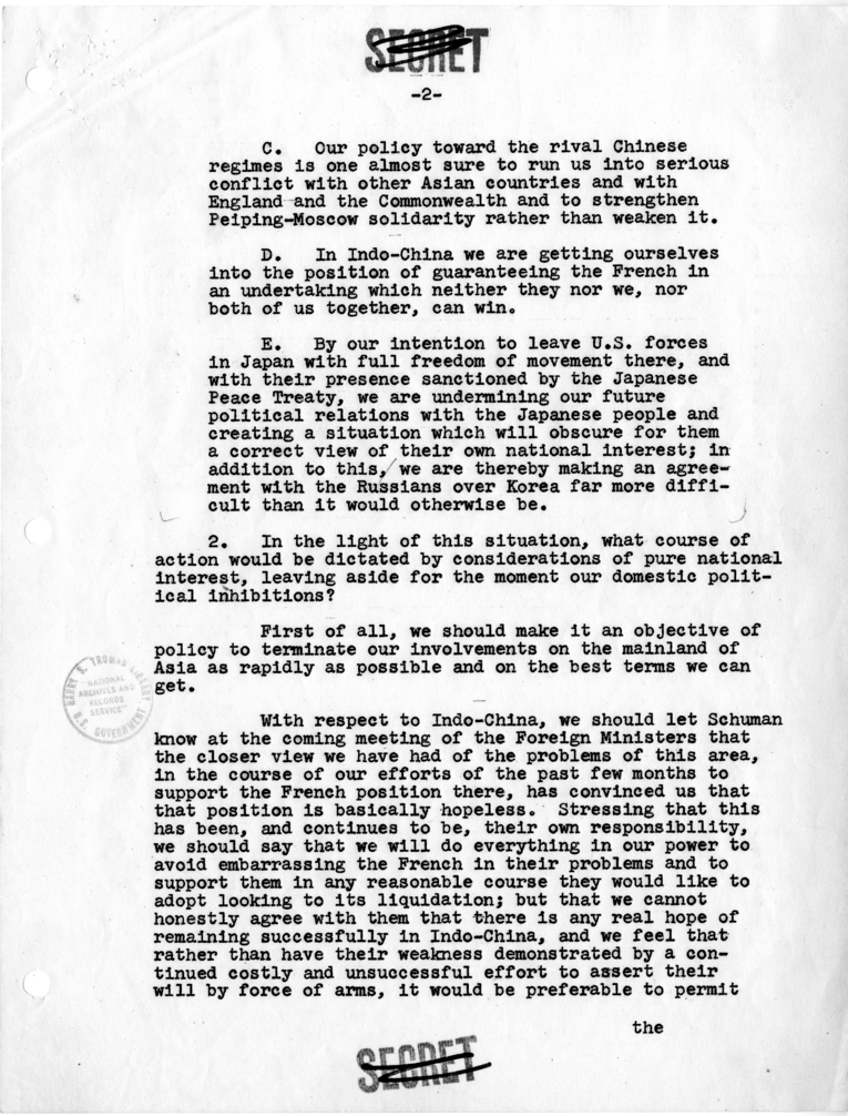 Memorandum, George F. Kennan to Dean Acheson