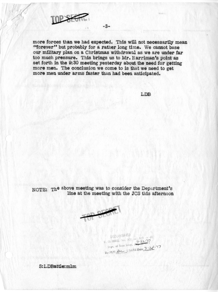 Notes Regarding State Department Meeting