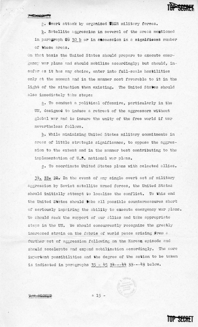 Report to the National Security Council 73/2, &quot;The Position and Actions of the United States With Respect to Possible Further Soviet Moves in the Light of the Korean Situation&quot;