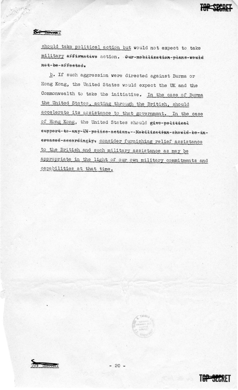 Report to the National Security Council 73/2, &quot;The Position and Actions of the United States With Respect to Possible Further Soviet Moves in the Light of the Korean Situation&quot;