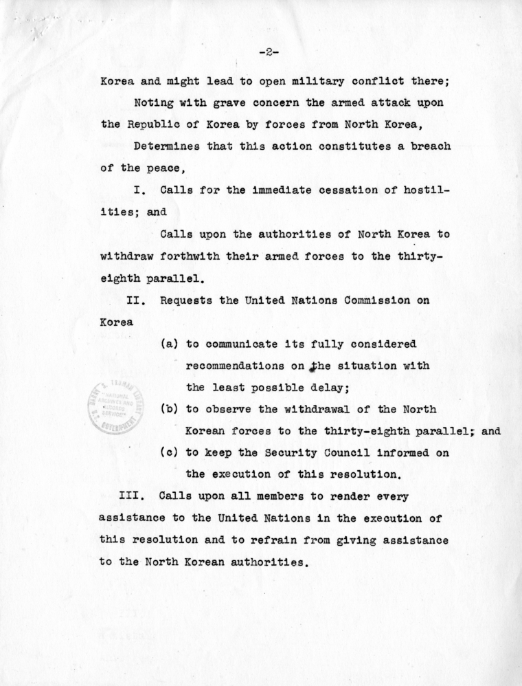 United Nations Security Council Resolution