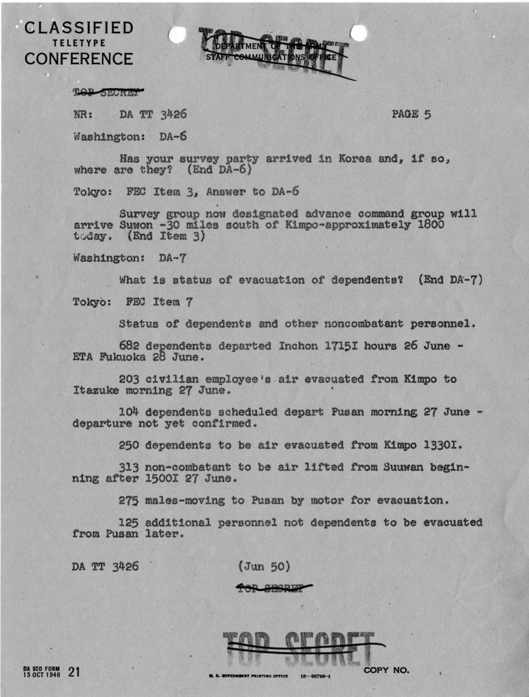 Army Department Teletype Conference