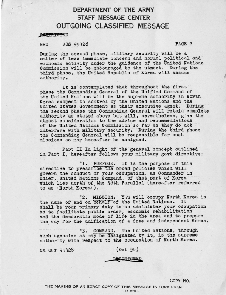 Joint Chiefs of Staff to Douglas MacArthur