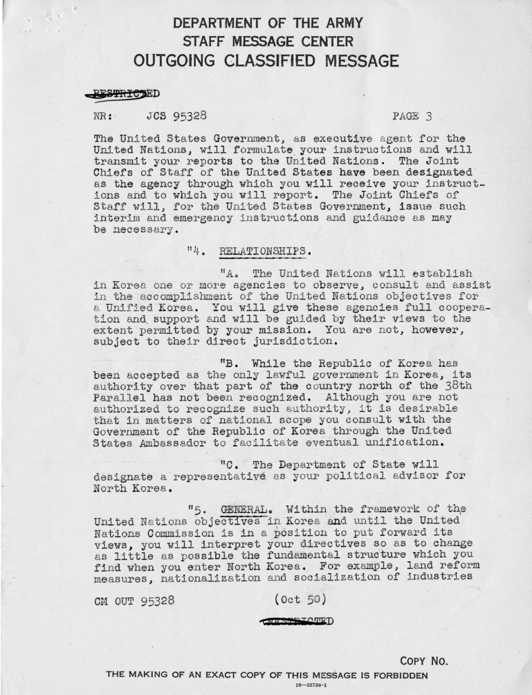 Joint Chiefs of Staff to Douglas MacArthur