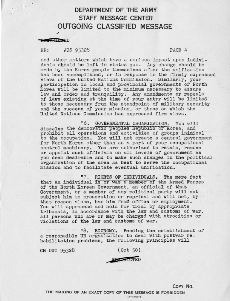 Joint Chiefs of Staff to Douglas MacArthur