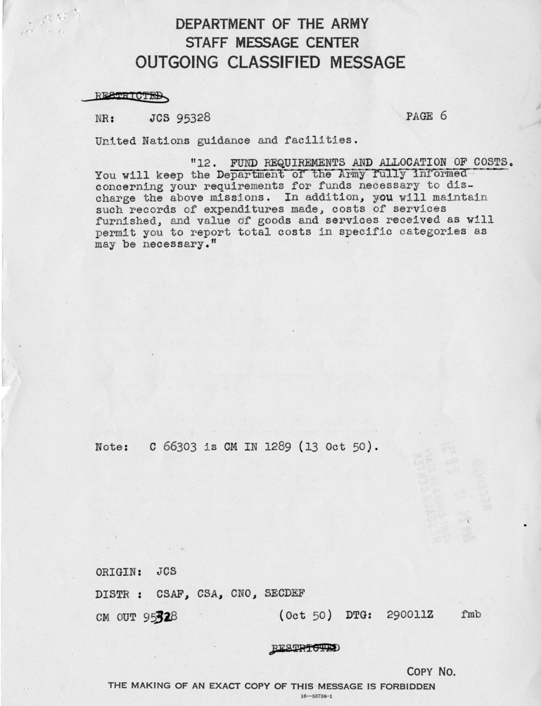 Joint Chiefs of Staff to Douglas MacArthur