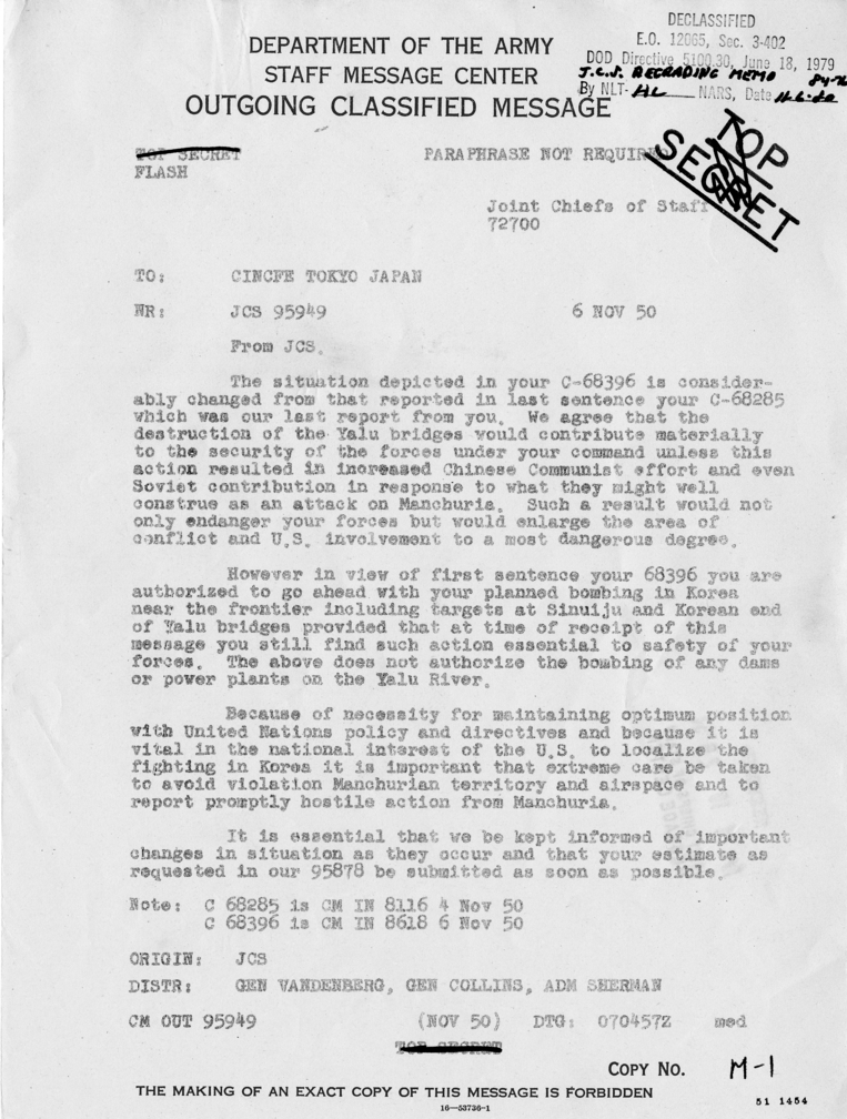 Joint Chiefs of Staff to Douglas MacArthur