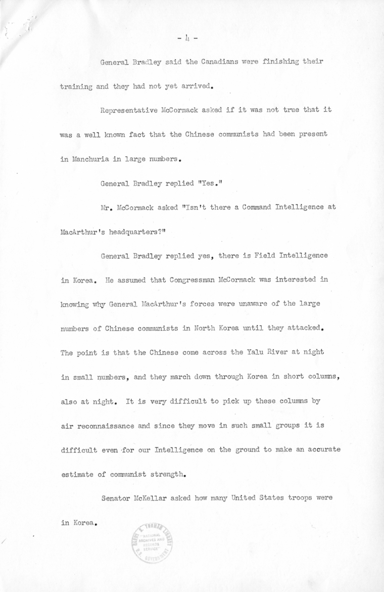 Minutes of Meeting with Congressional Leaders