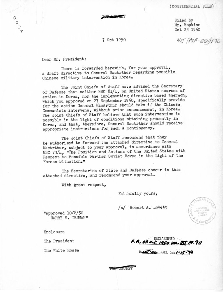 Correspondence between Harry S. Truman and Douglas MacArthur