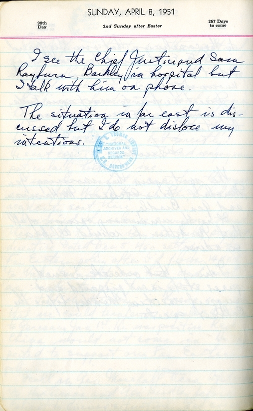 Diary Entry of Harry S. Truman