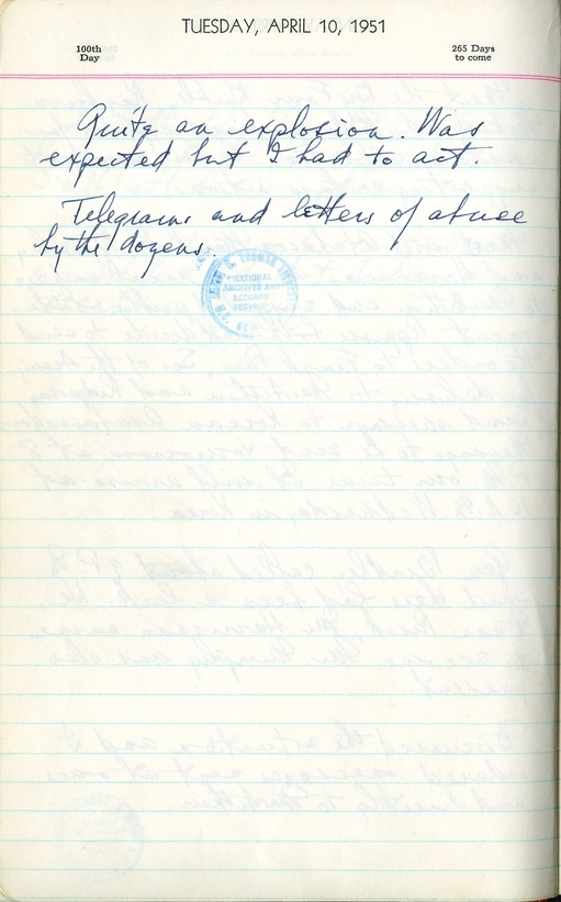 Diary Entry of Harry S. Truman