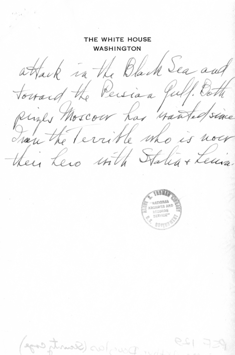 Handwritten Note by Harry S. Truman