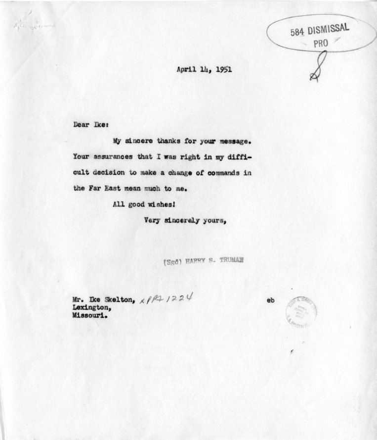 Correspondence Between Harry S. Truman and Ike Skelton
