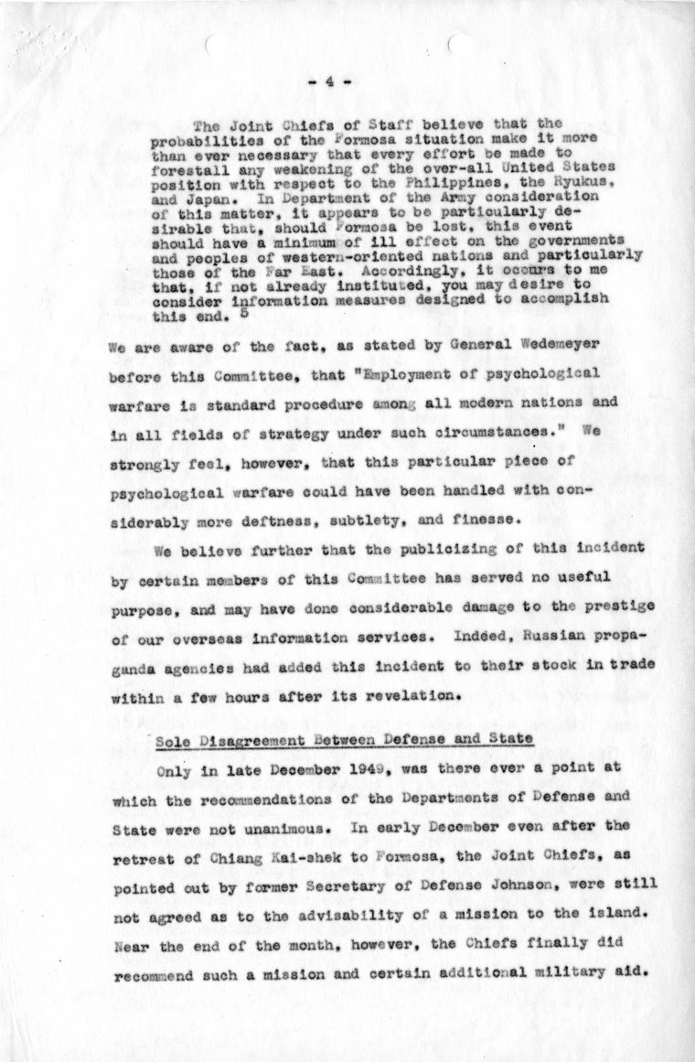 State Department, MacArthur Hearings Report by Fisher, Part 3