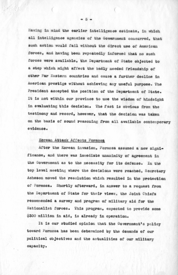 State Department, MacArthur Hearings Report by Fisher, Part 3