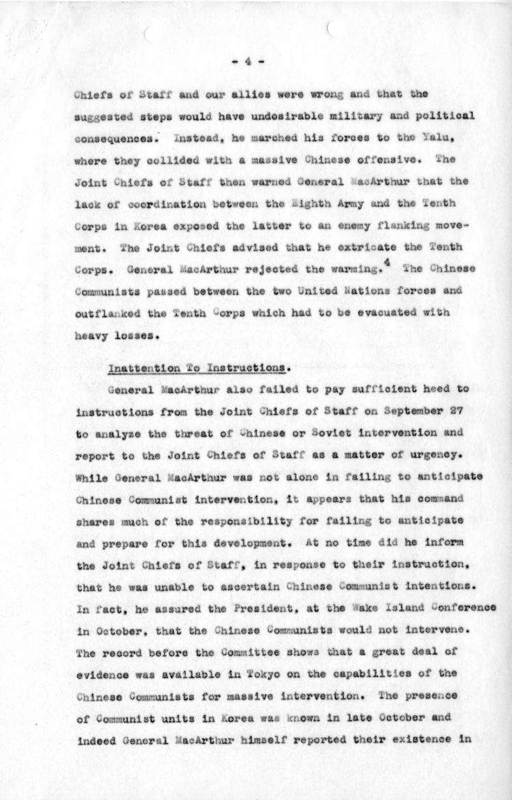 State Department, MacArthur Hearings Report by Fisher, Part 4