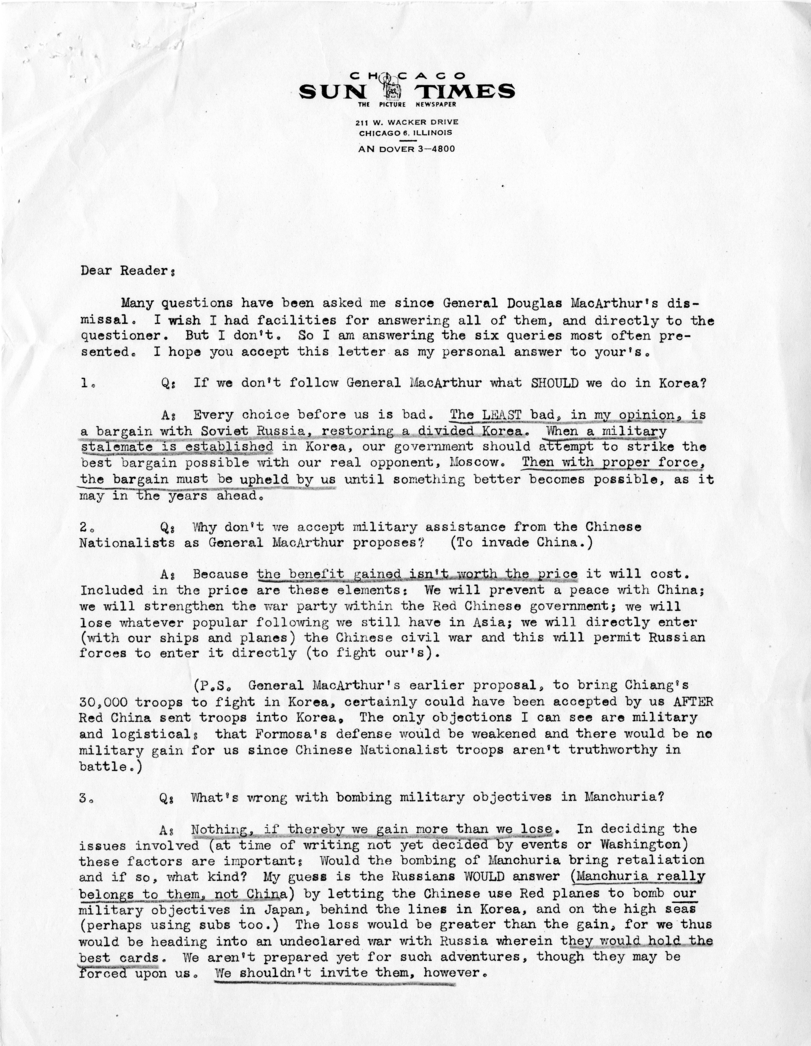 Correspondence Between Matthew Connelly and Irving Plfaum