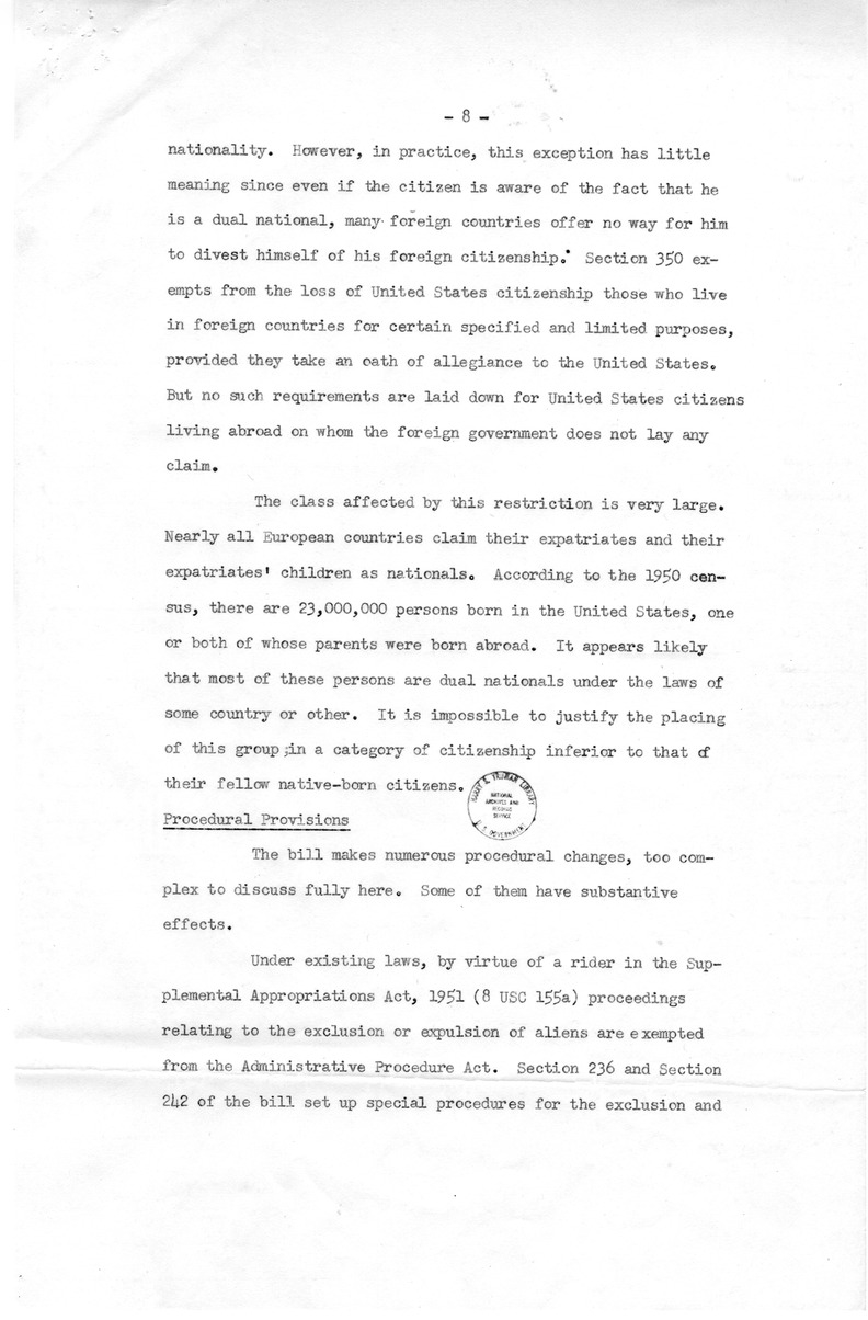 Correspondence Between Representative Emanuel Celler and President Harry S. Truman, with Related Material