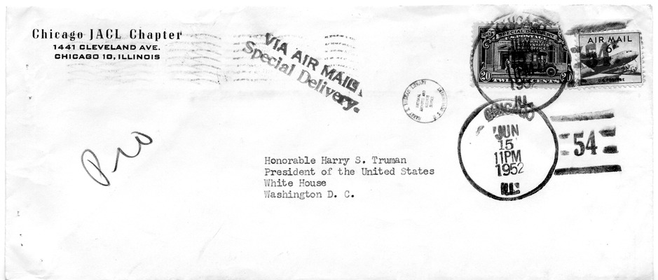 Letter from Abe Hagiwara to President Harry S. Truman