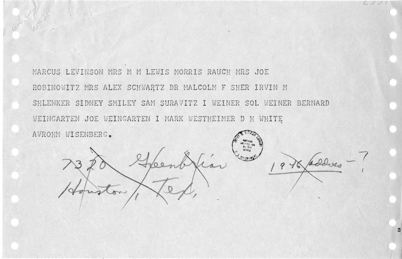Telegram from Daniel Schlanger et al. to President Harry S. Truman with a Reply from William Hassett