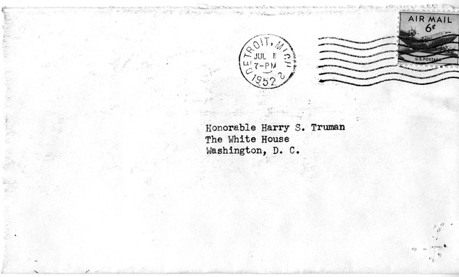 Letter from Patrick H. Oâ€™Brien to President Harry S. Truman with a Reply from William Hassett