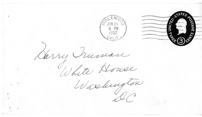 Letter from Mrs. F.A. Gale to President Harry S. Truman