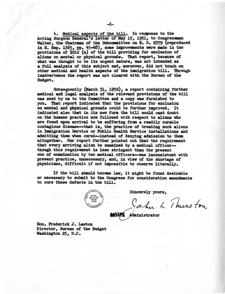 Letter from John L. Thurston to Frederick J. Lawton