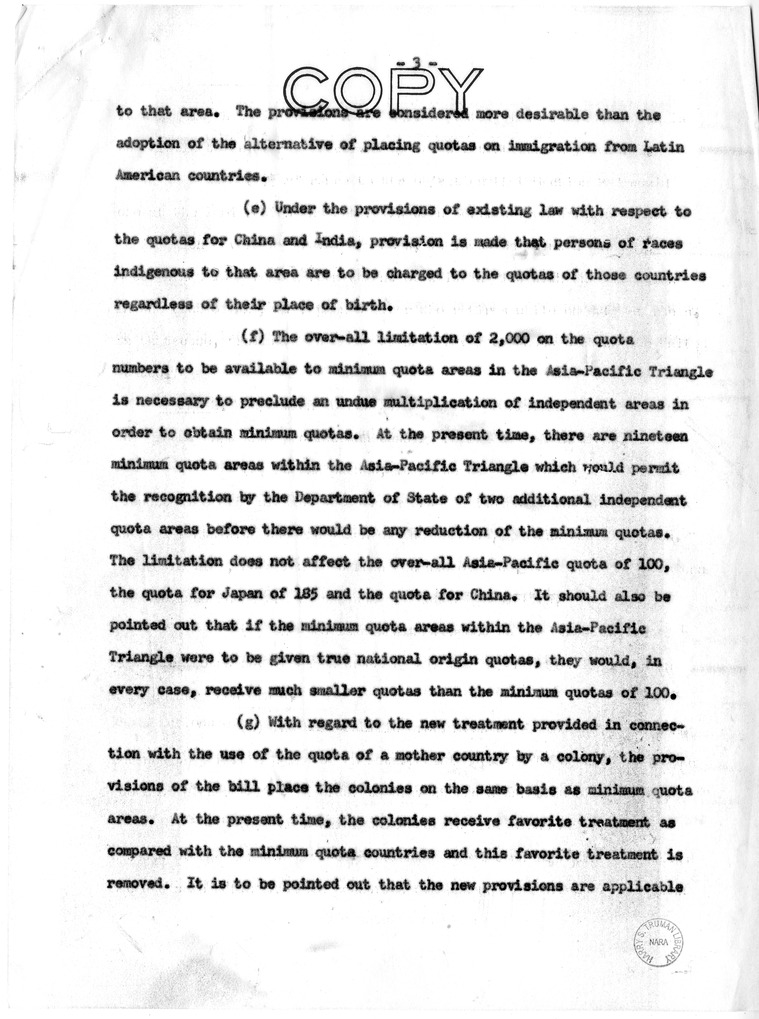 Memorandum, "Discussion of Points of Objections to Certain Provisions of S. 2550 Raised in the White House Memorandum"