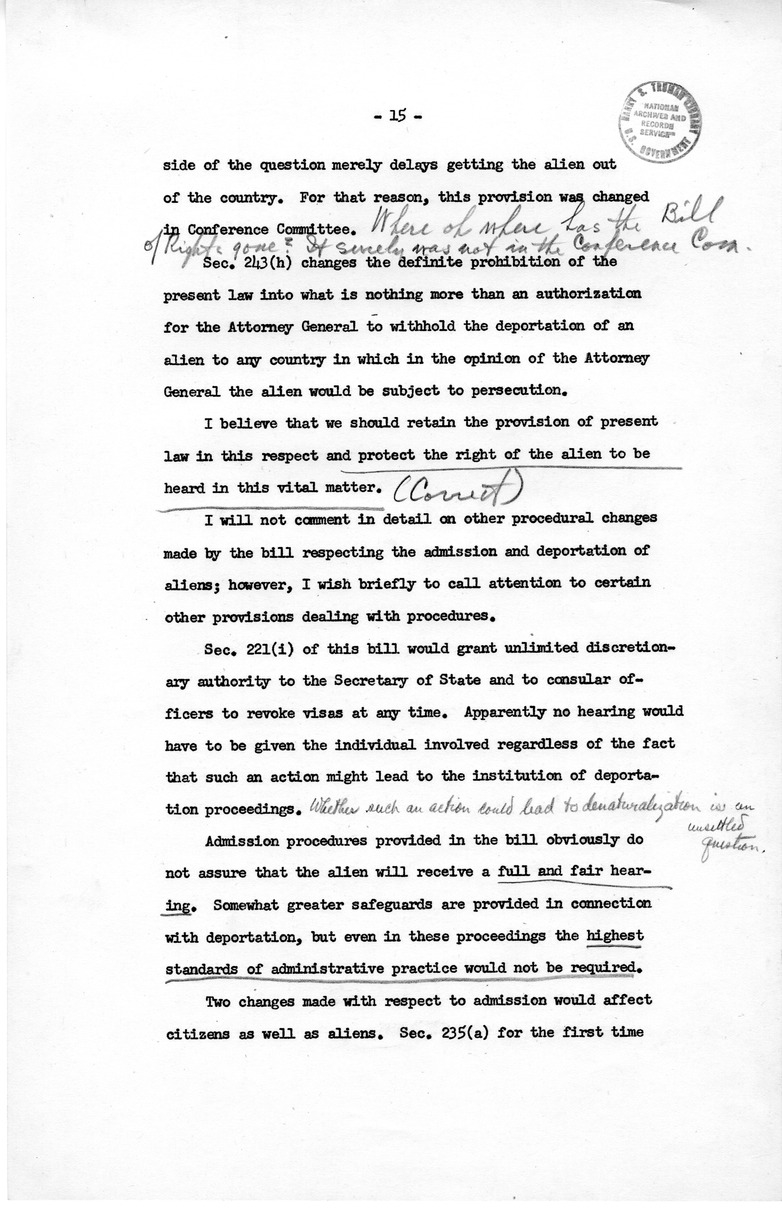 Memorandum from David D. Lloyd to Frederick J. Lawton with Attached Speech Draft