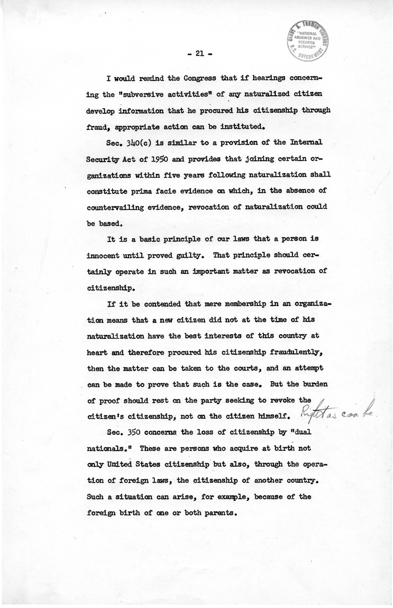 Memorandum from David D. Lloyd to Frederick J. Lawton with Attached Speech Draft