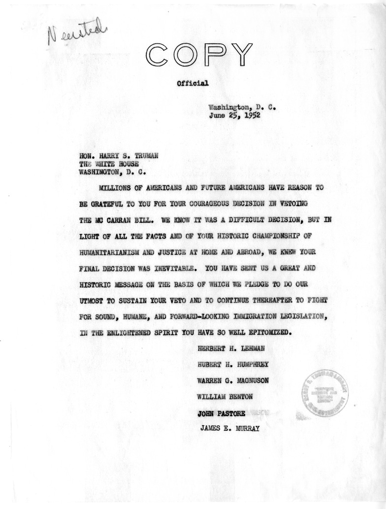 Memorandum from Julius C. C. Edelstein to Richard E. Neustadt with Attachments