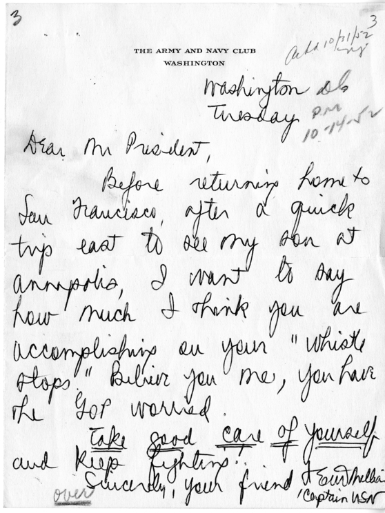 Correspondence Between Captain I. E. McMillian and Harry S. Truman