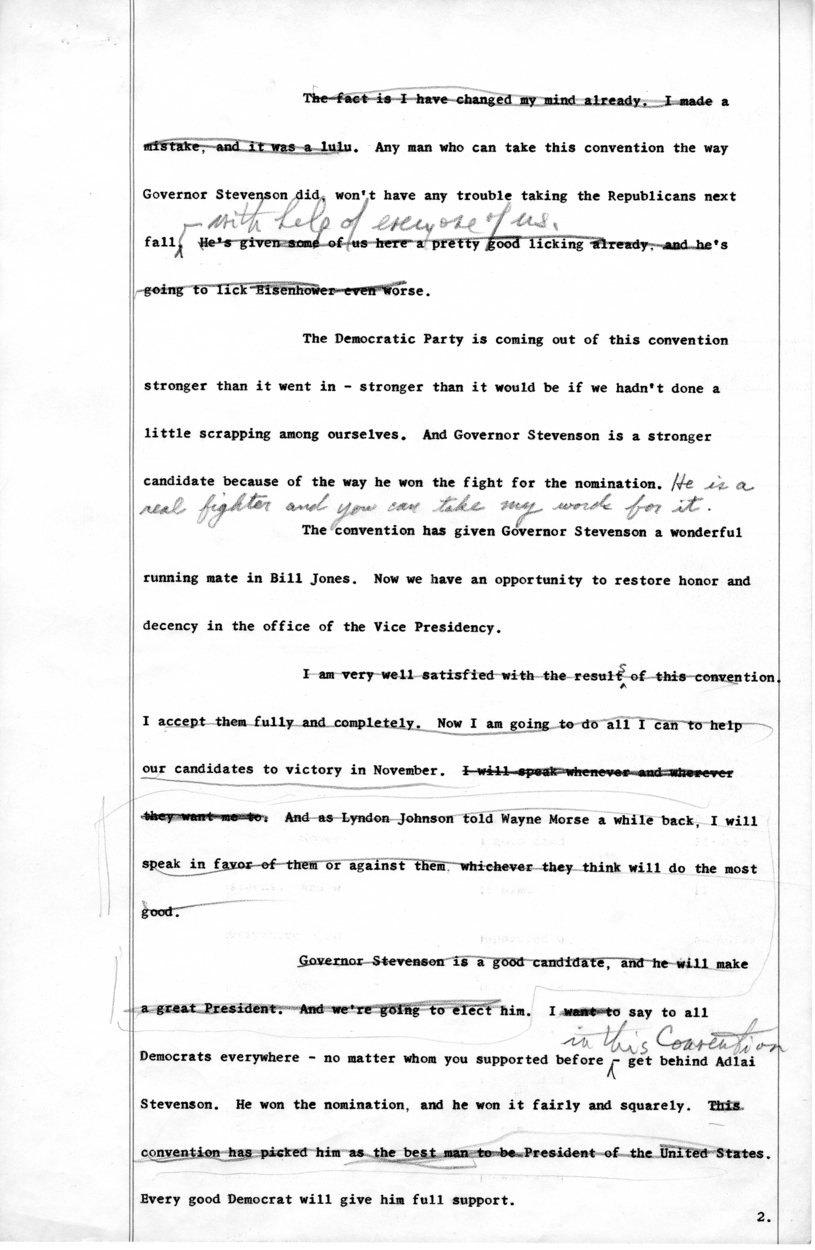 Draft of Speech for Delivery by Harry S. Truman in Chicago, Illinois