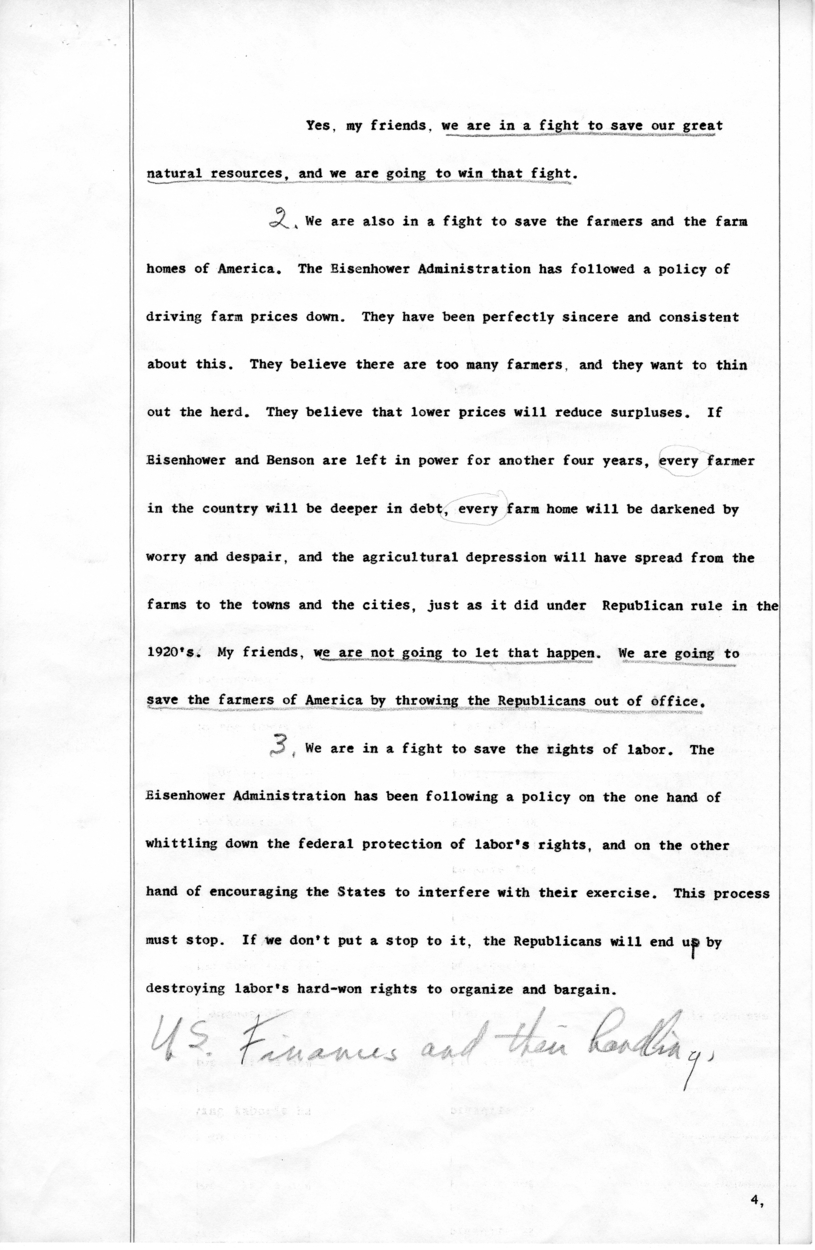 Draft of Speech for Delivery by Harry S. Truman in Chicago, Illinois