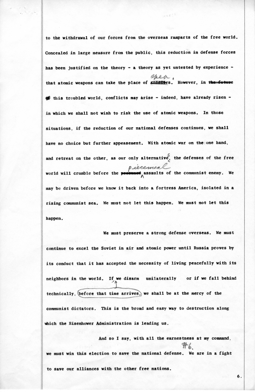 Draft of Speech for Delivery by Harry S. Truman in Chicago, Illinois