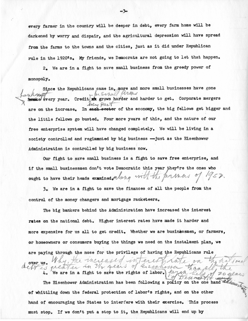 Draft of Speech to be Delivered in Jefferson City, Missouri by Harry S. Truman