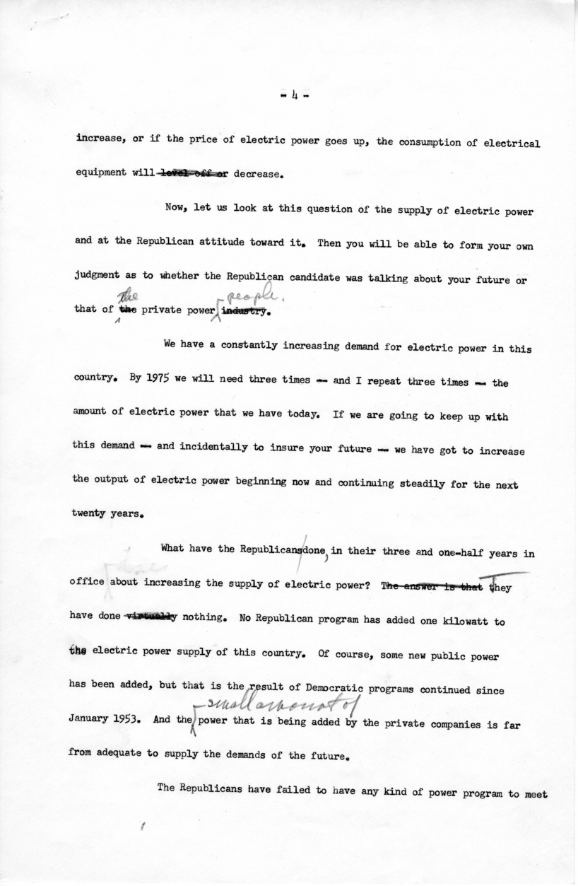 Draft of Speech to be Delivered by Harry S. Truman in St. Louis, Missouri